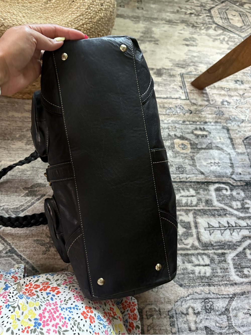 COACH Y2K BLACK VACHETTA LEATHER LG DAPHNE DOCTOR SATCHEL TOTE BAG 3569 black - Picture 6 of 16